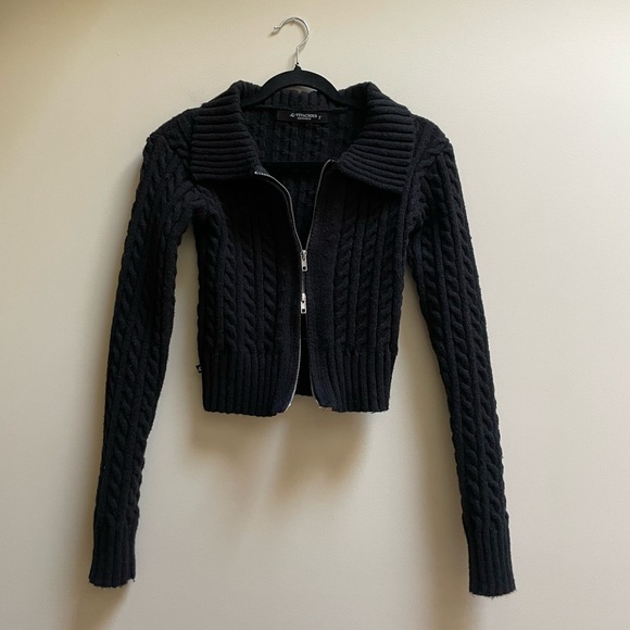 Black Cable Knit Sweater - Picture 2 of 5